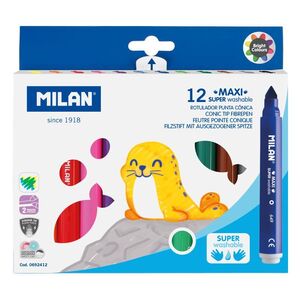 MILAN ROTULADORES JUMBO 12 COLORES MAXI SUPER LAVABLE