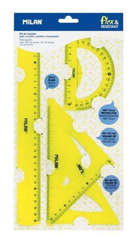 MILAN JUEGO DE REGLAS FLEX & RESISTANT AMARILLO ACID