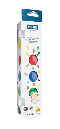 MILAN PINTURA DEDOS 6 COLORES 25ML.