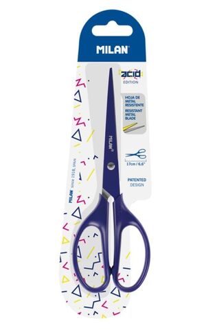 MILAN TIJERA OFICINA 17CM. ACID AZUL