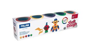 MILAN PASTA MODELAR SOFT DOUGH GLITTER 5 COLORES