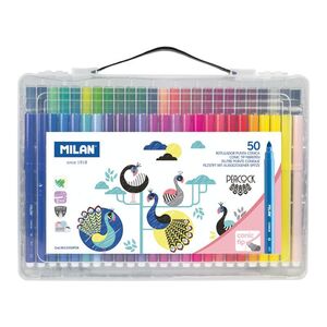 MILAN ROTULADORES 50 COLORES MALETÍN PEACOCK