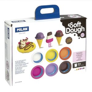 MILAN MALETÍN PASTA MODELAR SOFT DOUGH CON HERRAMIENTAS 'HELADOS Y GOFRES'