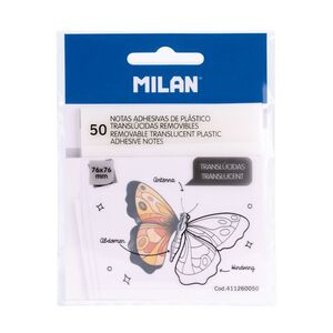 MILAN NOTAS ADHESIVAS 76 X 76MM. TRANSPARENTES REMOVIBLES