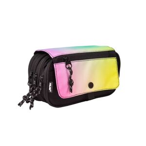 MILAN ESTUCHE PORTATODO 4 CREMALLERAS CON SOLAPA SUNSET NEGRO