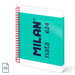 MILAN BLOC A5 CUADRÍCULA 5MM. 80 HOJAS NATA® 624 VERDE