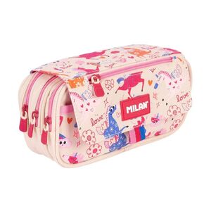 MILAN ESTUCHE PORTATODO 4 CREMALLERAS FLOWICORN