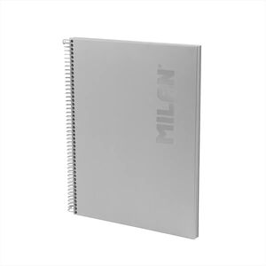 MILAN BLOC A4 ESPIRAL TAPA DURA CUADRICULA 5MM. SHADOW GRIS