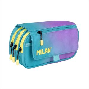 MILAN ESTUCHE PORTATODO 4 CREMALLERAS CON SOLAPA SUNSET TURQUESA