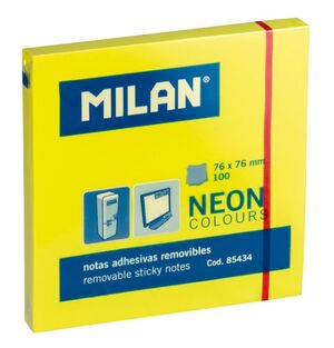 MILAN NOTAS ADHESIVAS 76 X 76MM. NEON AMARILLO