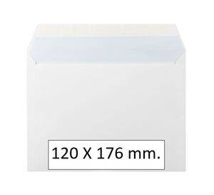 SAM SOBRE 120 X 176MM. BLANCO 500 UNDS.