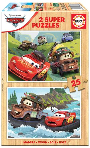 EDUCA PUZZLE MADERA 2X25 PIEZAS CARS