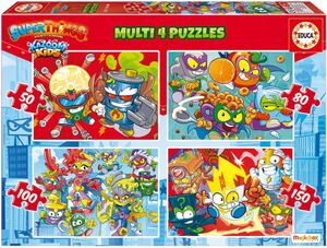 EDUCA PUZZLE MULTI 4 SUPERTHINGS 50-80-100-150 PIEZAS