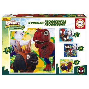 EDUCA PUZZLE PROGRESIVOS DINO SPIDEY 12+16+20+25 PIEZAS