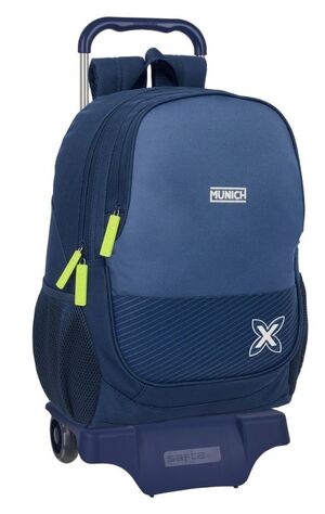 SAFTA MOCHILA 44CM. CON CARRO MUNICH BLUE INDIGO