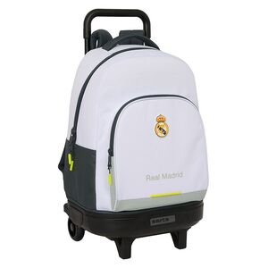 SAFTA MOCHILA 45CM. CON CARRO COMPACT EXTRAIBLE REAL MADRID 1ª EQUIP.25/26