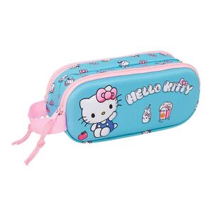 SAFTA ESTUCHE PORTATODO DOBLE 3D HELLO KITTY