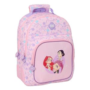 SAFTA MOCHILA DOBLE CON CANTONERAS K-POP DEMON HUNTERS CHIBI