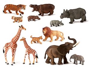 MINILAND JUEGO ANIMALES DE LA SELVA CON CRIAS 12 FIGURAS
