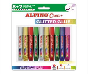 ALPINO CREA+ GLITTER GLUE 10 COLORES