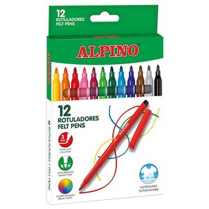 ALPINO ROTULADORES 12 COLORES FINOS