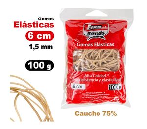 FIXO BANDS! GOMAS ELÁSTICAS 1,5MM. X 6CM. BOLSA 100GRS.