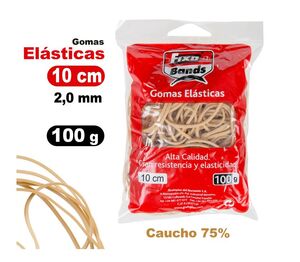 FIXO BANDS! GOMAS ELÁSTICAS 2MM. X 10CM. BOLSA 100 GRS.