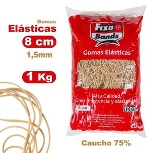 FIXO GOMAS ELÁSTICAS BOLSA 1KG. 8CM.