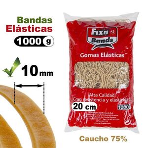 FIXO GOMAS ELÁSTICAS 20CM. BOLSA 1KG.