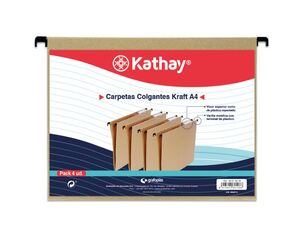 KATHAY CARPETA COLGANTE A4 KRAFT 4 UNDS.