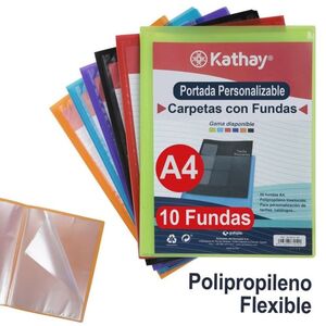 KATHAY CARPETA 10 FUNDAS A4 PERSONALIZABLE PP
