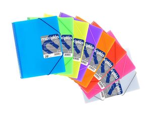 GRAFOPLAS CARPETA 20 FUNDAS ESPIRAL MAXIPLAS + SOBRE ROJO