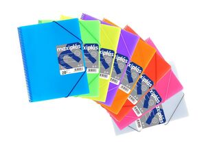 GRAFOPLAS CARPETA 20 FUNDAS ESPIRAL MAXIPLAS + SOBRE FUCSIA