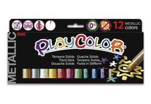 PLAYCOLOR TÉMPERA SÓLIDA ONE METALLIC 12 COLORES
