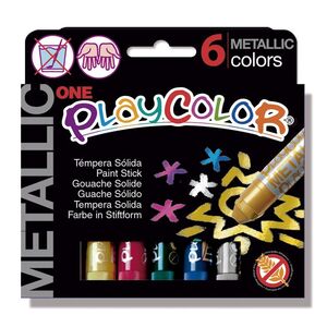 PLAYCOLOR TÉMPERA SÓLIDA ONE METALLIC 6 COLORES