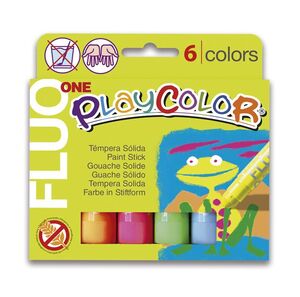 PLAYCOLOR TÉMPERA SÓLIDA FLUOR ONE 6 COLORES