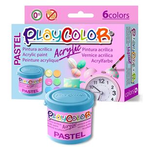 PLAYCOLOR TÉMPERA ACRÍLICA PASTEL 6 COLORES