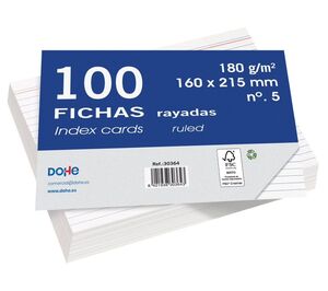 DOHE FICHAS Nº 5 RAYADAS 160 X 215MM. 100 HOJAS