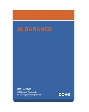 DOHE TALONARIO ALBARANES 4° NATURAL DUPLICADO 100 HOJAS