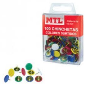 DOHE CHINCHETAS METÁLICAS MTL COLOR 100 UNDS.