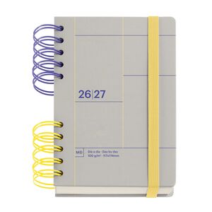 MR AGENDA ESCOLAR 26-27 DP ACTIVA WIRE-O GRIS BACK TO BASICS
