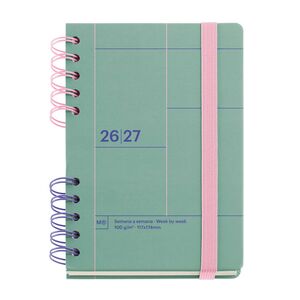 MR AGENDA ESCOLAR 26-27 SV ACTIVA WIRE-O VERDE BACK TO BASICS