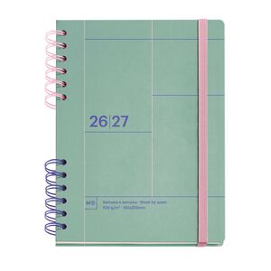 MR AGENDA ESCOLAR 26-27 SV PLUS WIRE-O VERDE BACK TO BASICS