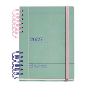 MR AGENDA ESCOLAR 26-27 DP PLUS WIRE-O VERDE BACK TO BASICS