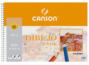 CANSON BLOC DIBUJO BASIK A3+ 150 G/M² 20 HOJAS