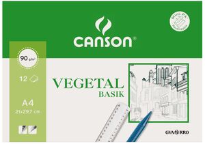CANSON PAPEL VEGETAL A4 BASIK 12 HOJAS