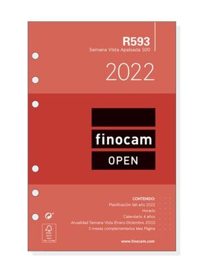 FINOCAM RECAMBIO ANUAL 2022 R593 AGENDA ANILLAS 500 SV AP