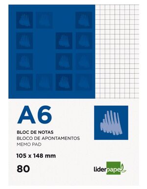 LIDERPAPEL BLOC NOTAS A6 CUADRÍCULA