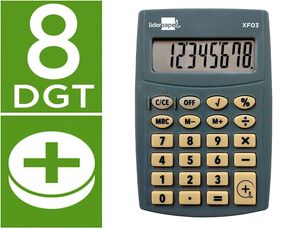 LIDERPAPEL CALCULADORA XF03 BOLSILLO GRIS