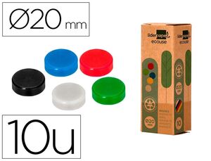 Q-CONNECT IMANES 20MM. COLORES SURTIDOS 10 UNDS. ECOUSE